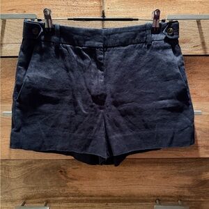 J. Crew High Waist Black Linen Shorts